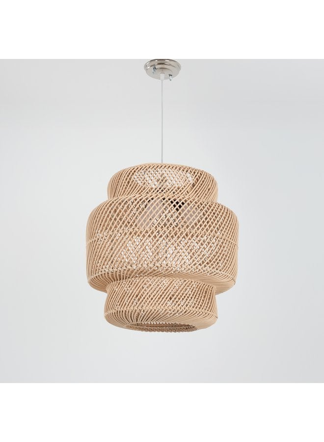 تبس هوم لمب نجفة TBS باللون بيج مصنوعة من بامبو لإضاءة المنزل والديكور - Image 2